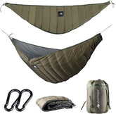 AYAMAYA underquilt on hammock setup for quick cozy warmth outdoors.