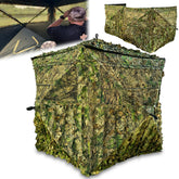 AYIN See Trough hunting blind camo pattern conceals hunters in wooded settings.