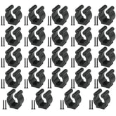 AYLIFU 24-pack fishing rod clips with screws – front view (Black)