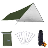 Azarxis Hammock Rain Fly setup shows quick shelter for rain or sun during camping