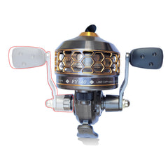 azevqos fy4000 spincast reel interchangeable handle for versatile left or right retrieves.
