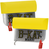 B-Kat Boards planer board front view in bright yellow for smooth trolling