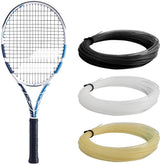 Babolat Evo Drive Women racket front view highlighting power and maneuverability.