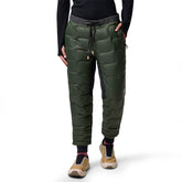 Backcountry Waas Allied Down Pant Ivy front view shows warm insulation for cold mountain days