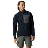 Backcountry Wander Sweater Fleece half-zip black, front view for versatile outdoor wear.