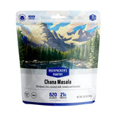 Backpacker's Pantry chana masala pouch close-up for quick trail meals.