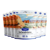 Backpacker's Pantry Pad Thai with Chicken packaging highlights light-weight outdoors meals