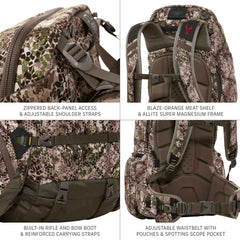 Badlands 2200 rifle-bow-boot enables hands-free carry of weapons.