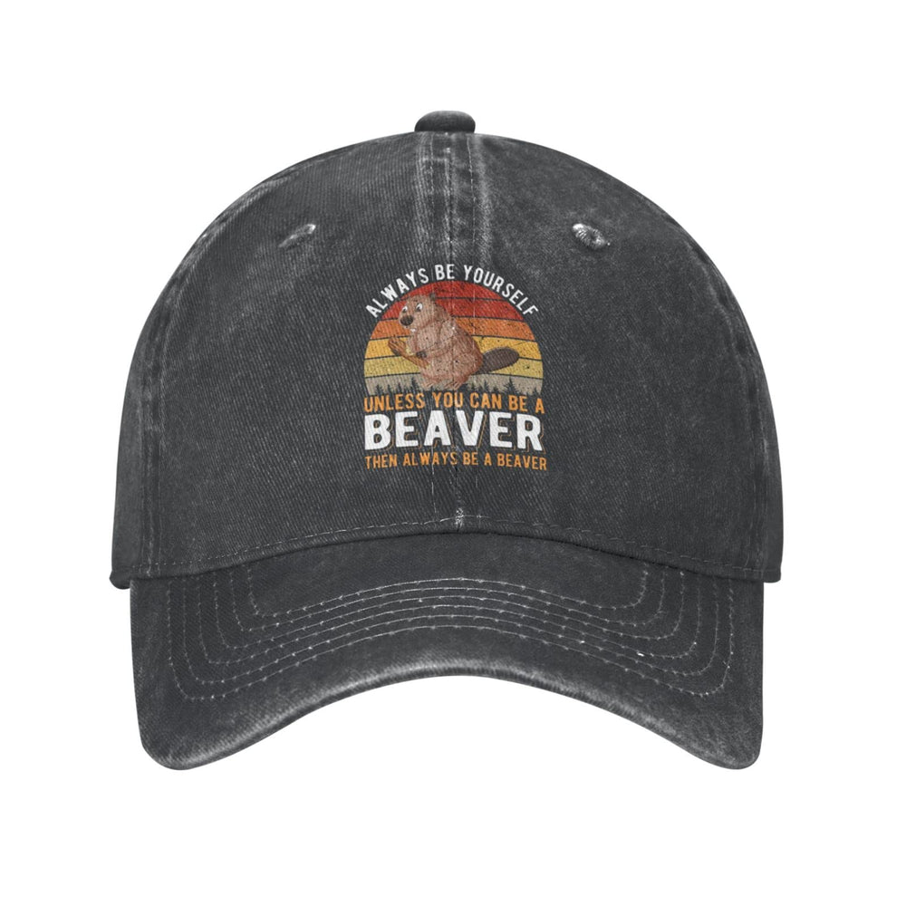 BAGME Funny Beavers hat front view for casual everyday wear and vintage style.