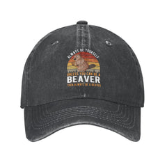 BAGME Funny Beavers hat front view for casual everyday wear and vintage style.