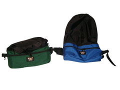 BAGS USA backpack/fanny pack convertible in blue showcasing dual-use design.