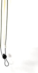 BAGS USA yellow and black stripes closeup highlights durable cord lock.