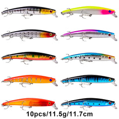 BAIKALBASS minnow lures selection features realistic colors for day or night bites.