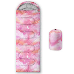 BailiPromise Pink Cloud sleeping bag closeup highlights waterproof shell and cozy interior for outdoor comfort.