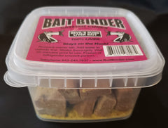 Bait Binder Catfish Cubes soaking in water to boost flavor absorption for catfish.