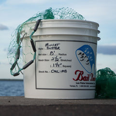 Bait Buster Mullet Cast Net 12 ft radius, 1-1/4 in square mesh, green monofilament