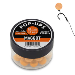 Pack of Bait Nerd 40pcs 10mm maggot floating pop-up boilies in jar