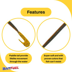 BAITFUEL Big Bopper Worm scent-infused design attracts fish