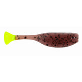 BAITFUEL NanoSwim Pumpkin Chartreuse front view, compact finesse lure for clear-water bites