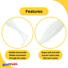 BAITFUEL Saltwater GO2 Minnow fin detail emphasizes stable, natural swim.