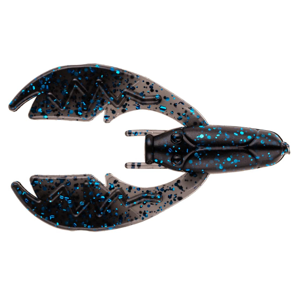 BAITFUEL Tiny PACA Chunk Creature Bait 2in in black blue flake for versatile freshwater lure.