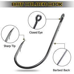 Long shank barbed hook design with 2 barbs