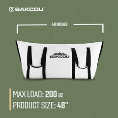 Bakcou harvest hauler 48in ready for meat transport on a trailer.