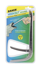 Baker HooKouT stainless steel in use for saltwater hook removal.