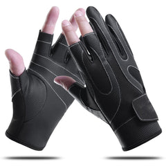 Bakovity leather fishing gloves front view