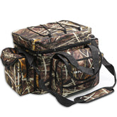 Front view of BalanZze camouflage waterproof fishing tackle bag