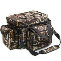 Front view of BalanZze camouflage waterproof fishing tackle bag