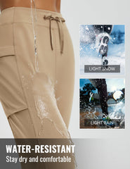 Baleaf high-waist pants with elastic band and drawstring offer adjustable comfort.