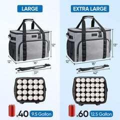 BALEINE soft cooler bag blue side view highlights portable carry option