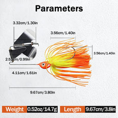 Balifly Buzzbaits lure showing dual spinner blades and silicone skirts