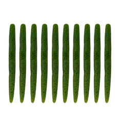 Balifly green soft worm with hook-slot design for snag-free bass presentations