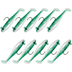 Balifly soft plastic paddle-tail swimbait closeup with realistic 3D eyes for bass