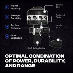 BL33 reel showing reinforced rear cover and stainless steel feet