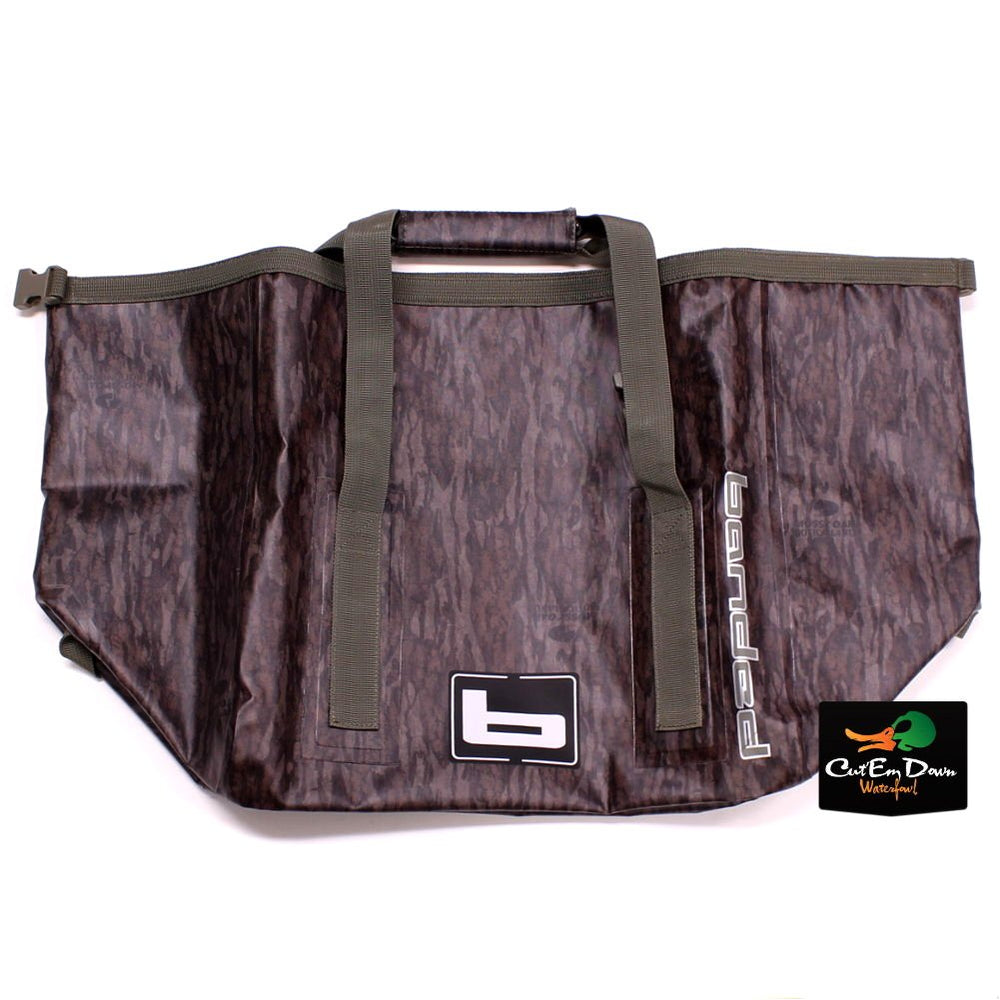 Banded Arc Welded Wader Bag in Mossy Oak Bottomland keeps gear dry and organized for field use