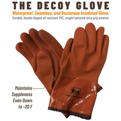 Banded Gear Decoy Glove with durable PVC exterior resists oils for longer wear.