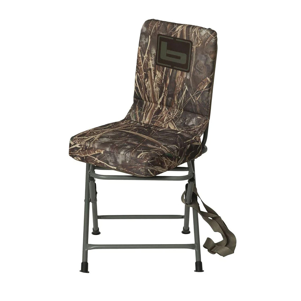 Banded Swivel Blind Chair with 360° rotation in RealTree Max-7 for quiet, comfortable field use.