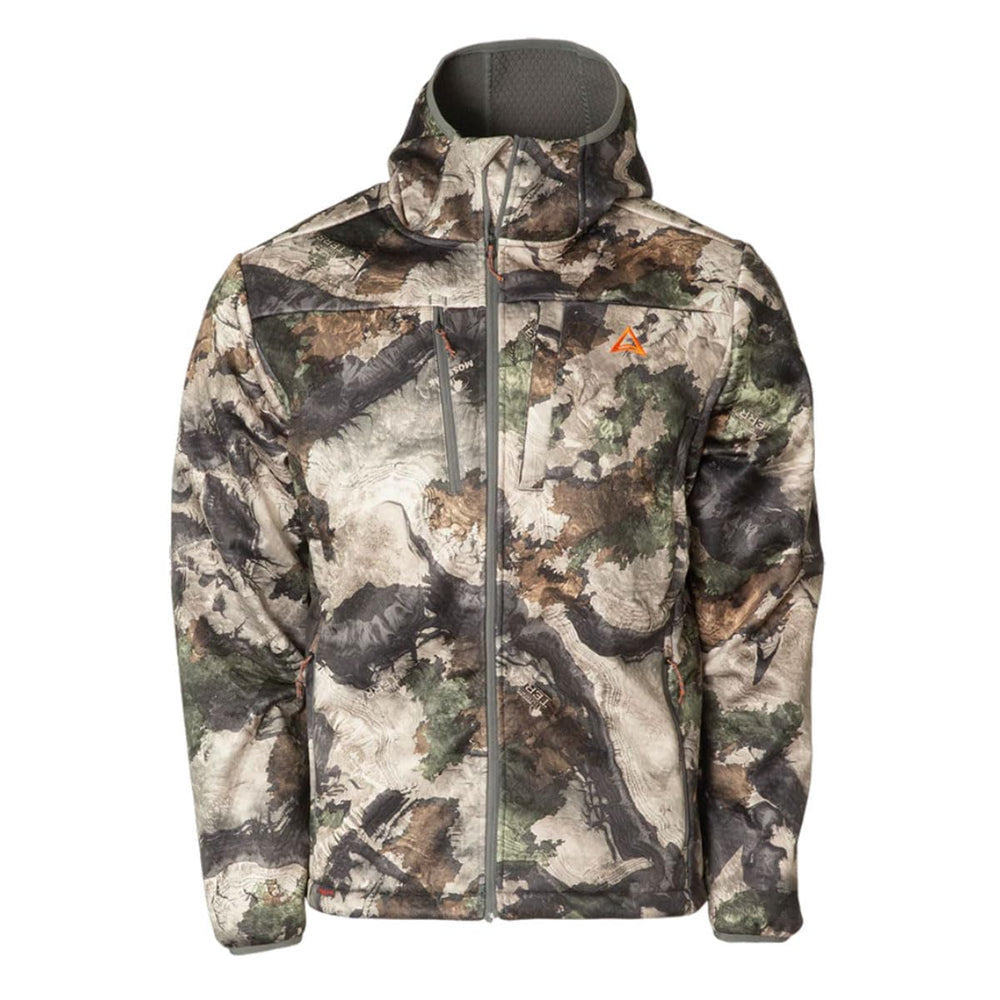 Front view of Banded Thacha L-2 softshell hooded jacket, wind-resistant and water-repellent for daily outerwear.