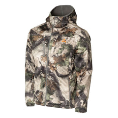 Side view of Banded Thacha L-2 jacket, quiet softshell ideal for motion-heavy outdoor activities.