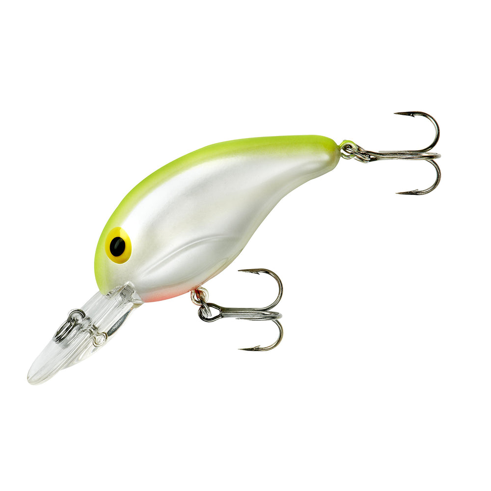 Bandit Lures Series 200, pearl chartreuse back, attracts bass across depths