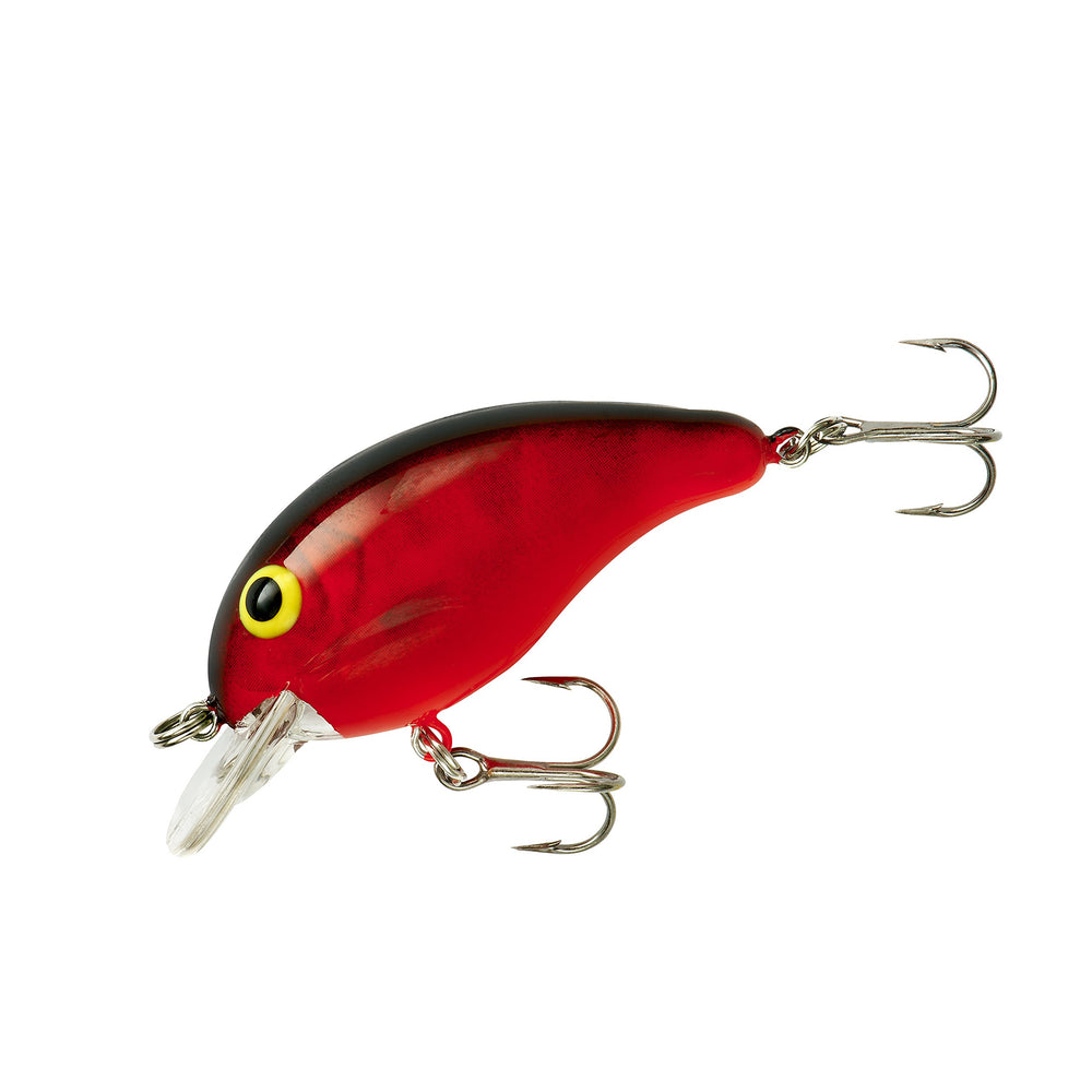 Bandit Lures Series 100 red crawdad front view, snag-resistant action for shallow bass waters.