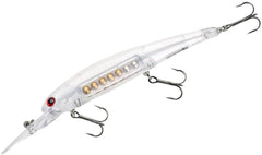 Bandit Suspending Minnow Clear 4 5/8 inch lure suspends for steady depth during walleye fishing
