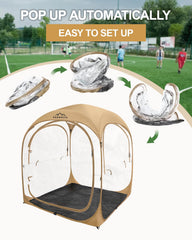 Baobrava pop up tent with removable top cover shields from sun and rain