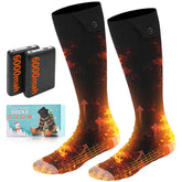 Baowenqier heated socks with battery pack in use for extended warmth outdoors