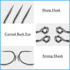 Barbless fishing hooks size 4 (30pcs) for versatile usage