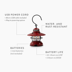 Barebones Edison mini lantern 3-pack red close-up LED for cozy glow.