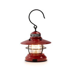 Barebones Edison Mini Lantern olive drab camping tent entrance for portable lighting.